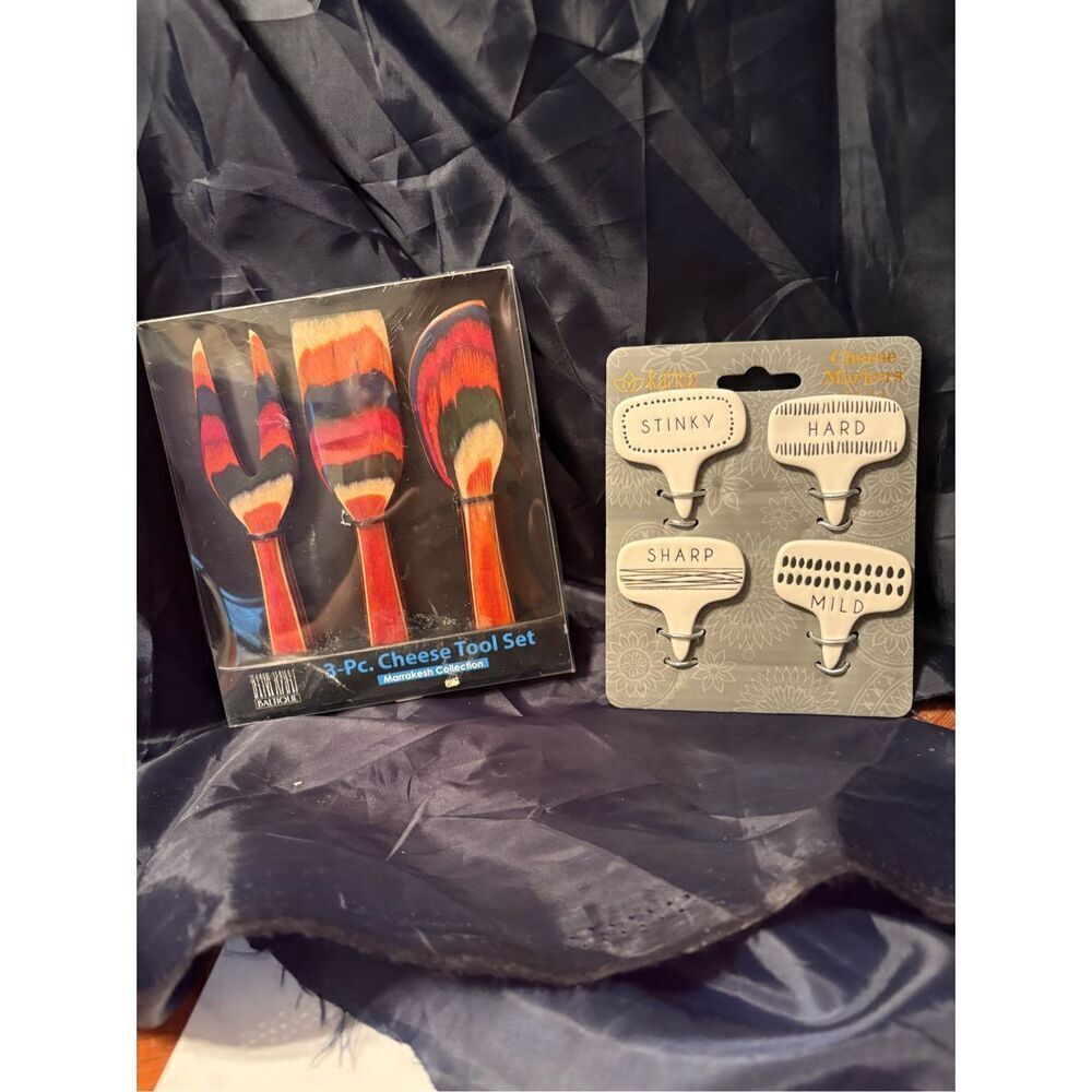 Baltique Marrakesh 3 Piece Cheese & Charcuterie Tool Set Colorful & Karma 4 Piec